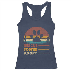 Rescue Dog Racerback Tank Top Retro Adopt Rescue Foster Animal Shelter Volunteer TS10 Navy Print Your Wear