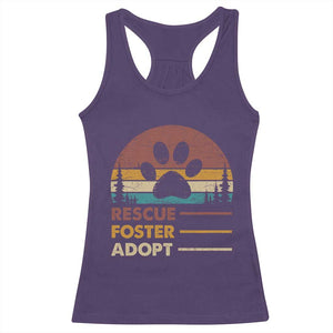 Rescue Dog Racerback Tank Top Retro Adopt Rescue Foster Animal Shelter Volunteer TS10 Purple Print Your Wear