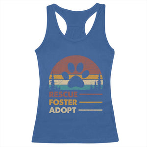 Rescue Dog Racerback Tank Top Retro Adopt Rescue Foster Animal Shelter Volunteer TS10 Royal Blue Print Your Wear