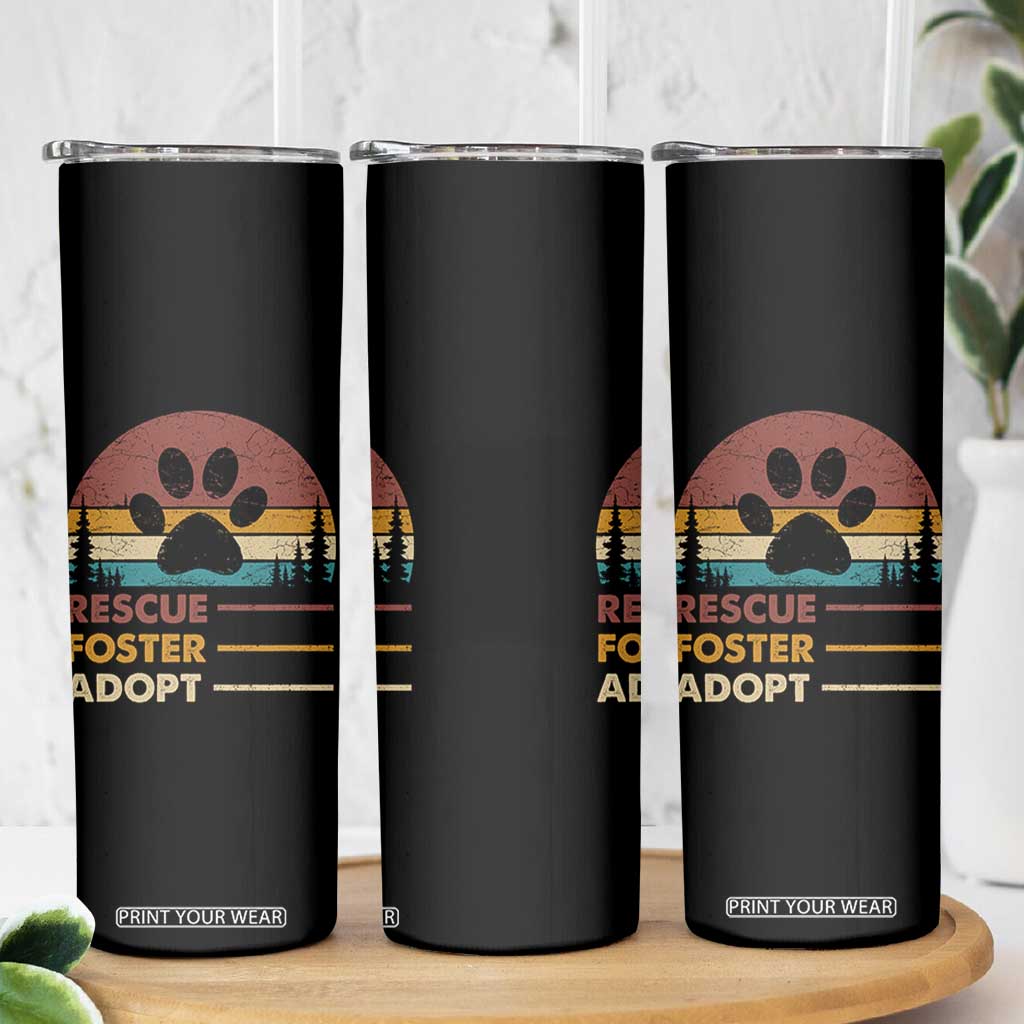 Rescue Dog Skinny Tumbler Retro Adopt Rescue Foster Animal Shelter Volunteer TS10 Print Your Wear