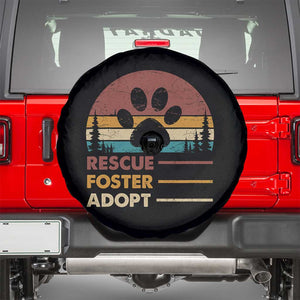 Rescue Dog Spare Tire Cover Retro Adopt Rescue Foster Animal Shelter Volunteer TS10 Black Print Your Wear