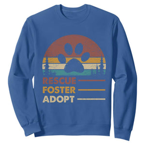 Rescue Dog Sweatshirt Retro Adopt Rescue Foster Animal Shelter Volunteer TS10 Royal Blue Print Your Wear