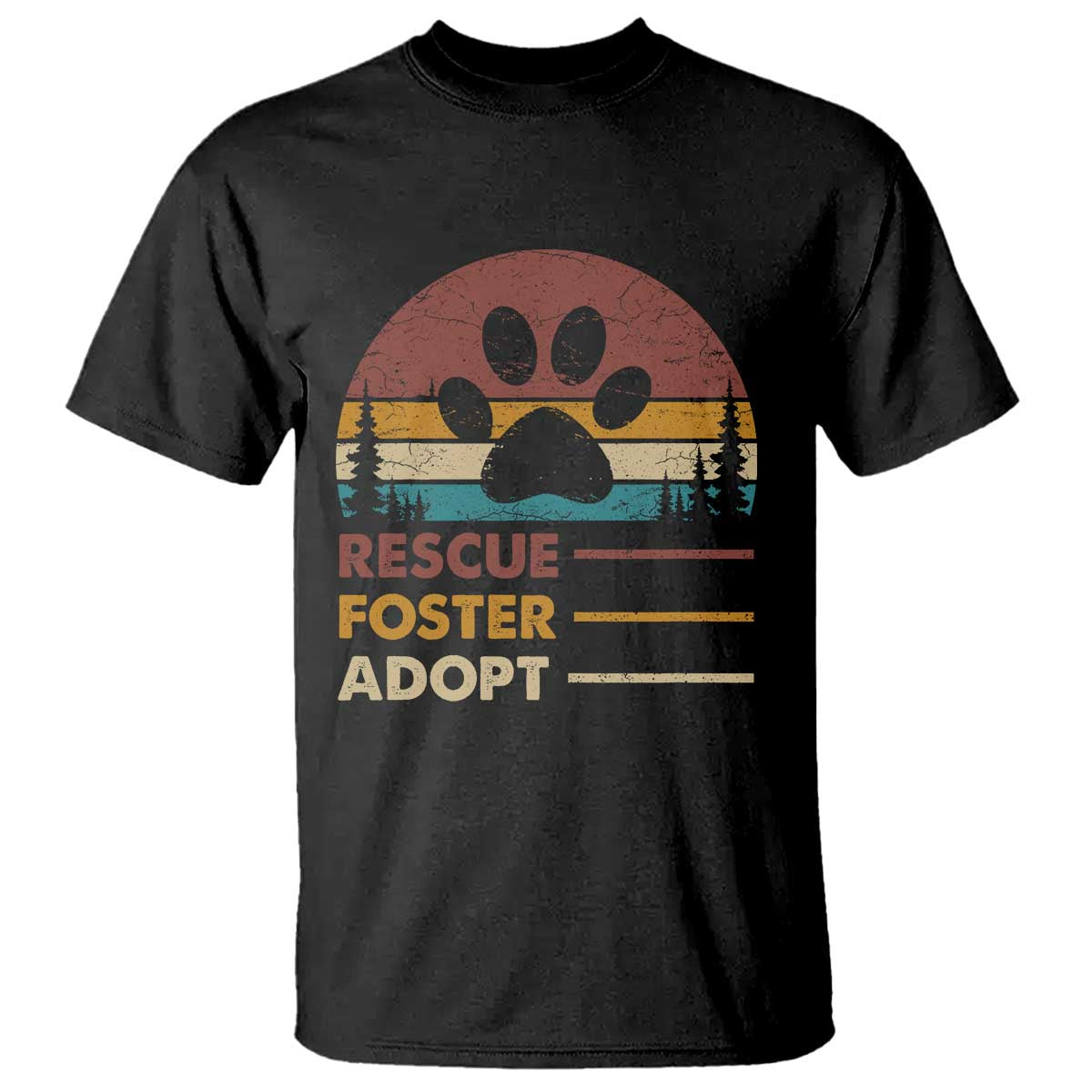 Rescue Dog T Shirt Retro Adopt Rescue Foster Animal Shelter Volunteer TS10 Black Print Your Wear