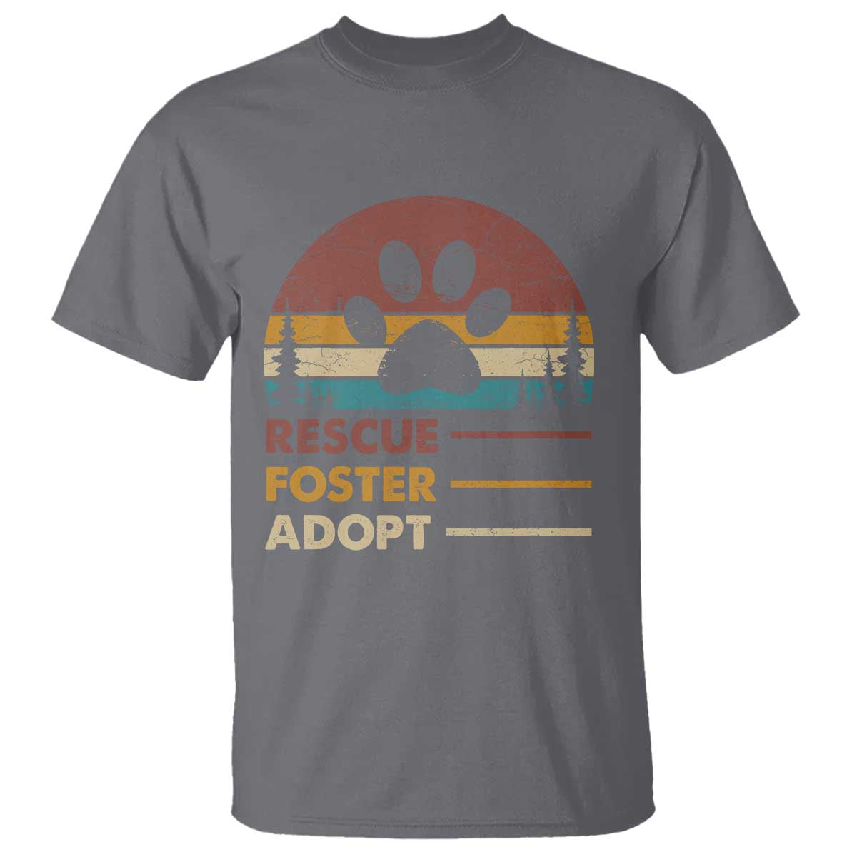 Rescue Dog T Shirt Retro Adopt Rescue Foster Animal Shelter Volunteer TS10 Charcoal Print Your Wear