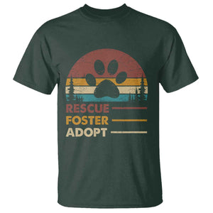 Rescue Dog T Shirt Retro Adopt Rescue Foster Animal Shelter Volunteer TS10 Dark Forest Green Print Your Wear