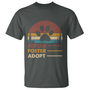 Rescue Dog T Shirt Retro Adopt Rescue Foster Animal Shelter Volunteer TS10 Dark Heather Print Your Wear