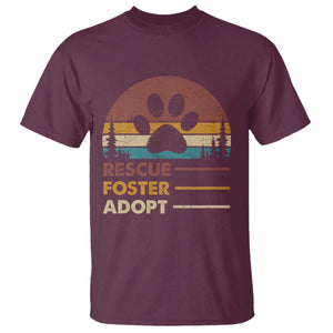 Rescue Dog T Shirt Retro Adopt Rescue Foster Animal Shelter Volunteer TS10 Maroon Print Your Wear