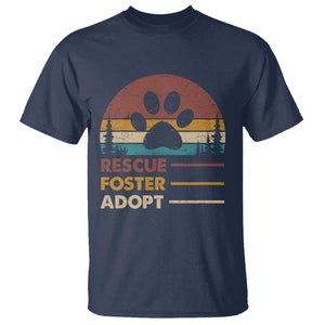 Rescue Dog T Shirt Retro Adopt Rescue Foster Animal Shelter Volunteer TS10 Navy Print Your Wear