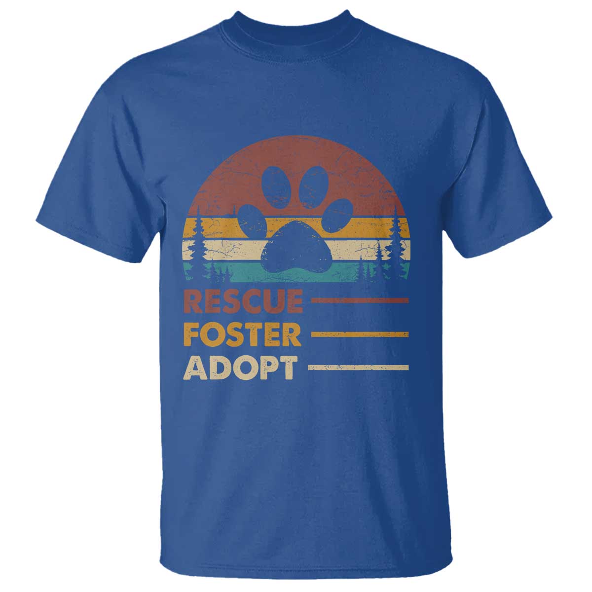 Rescue Dog T Shirt Retro Adopt Rescue Foster Animal Shelter Volunteer TS10 Royal Blue Print Your Wear