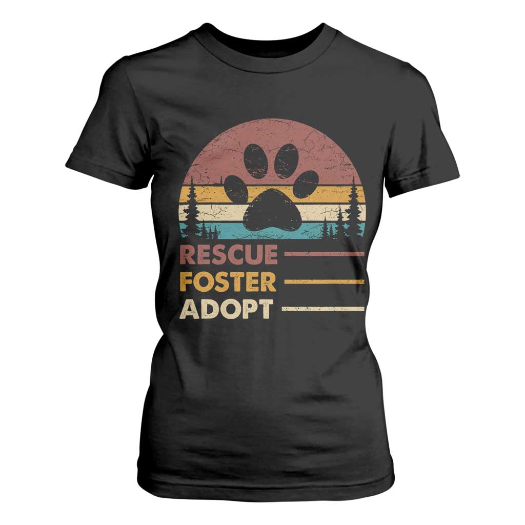 Rescue Dog T Shirt For Women Retro Adopt Rescue Foster Animal Shelter Volunteer TS10 Black Print Your Wear