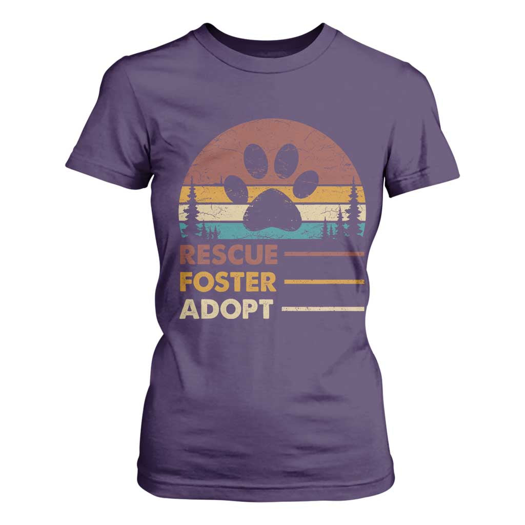 Rescue Dog T Shirt For Women Retro Adopt Rescue Foster Animal Shelter Volunteer TS10 Purple Print Your Wear