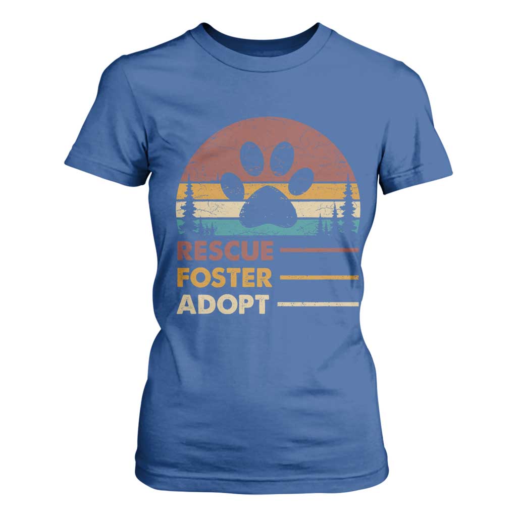 Rescue Dog T Shirt For Women Retro Adopt Rescue Foster Animal Shelter Volunteer TS10 Royal Blue Print Your Wear
