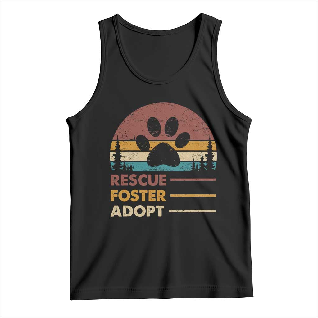 Rescue Dog Tank Top Retro Adopt Rescue Foster Animal Shelter Volunteer TS10 Black Print Your Wear