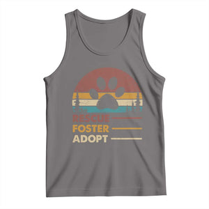 Rescue Dog Tank Top Retro Adopt Rescue Foster Animal Shelter Volunteer TS10 Deep Heather Print Your Wear