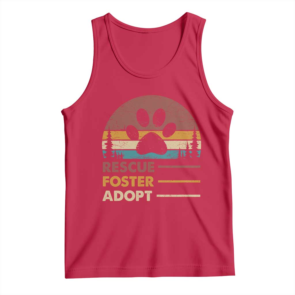 Rescue Dog Tank Top Retro Adopt Rescue Foster Animal Shelter Volunteer TS10 Red Print Your Wear