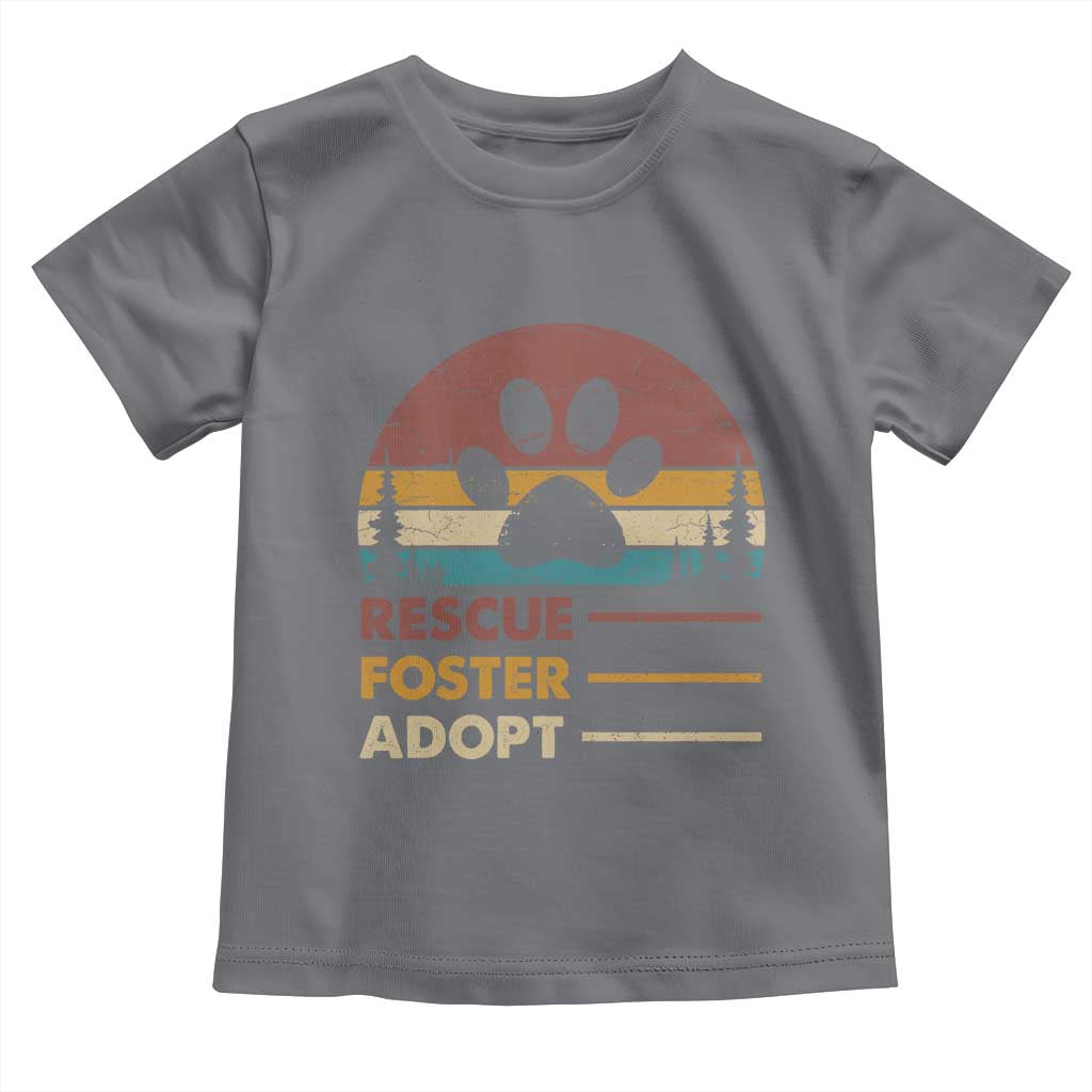 Rescue Dog Toddler T Shirt Retro Adopt Rescue Foster Animal Shelter Volunteer TS10 Charcoal Print Your Wear