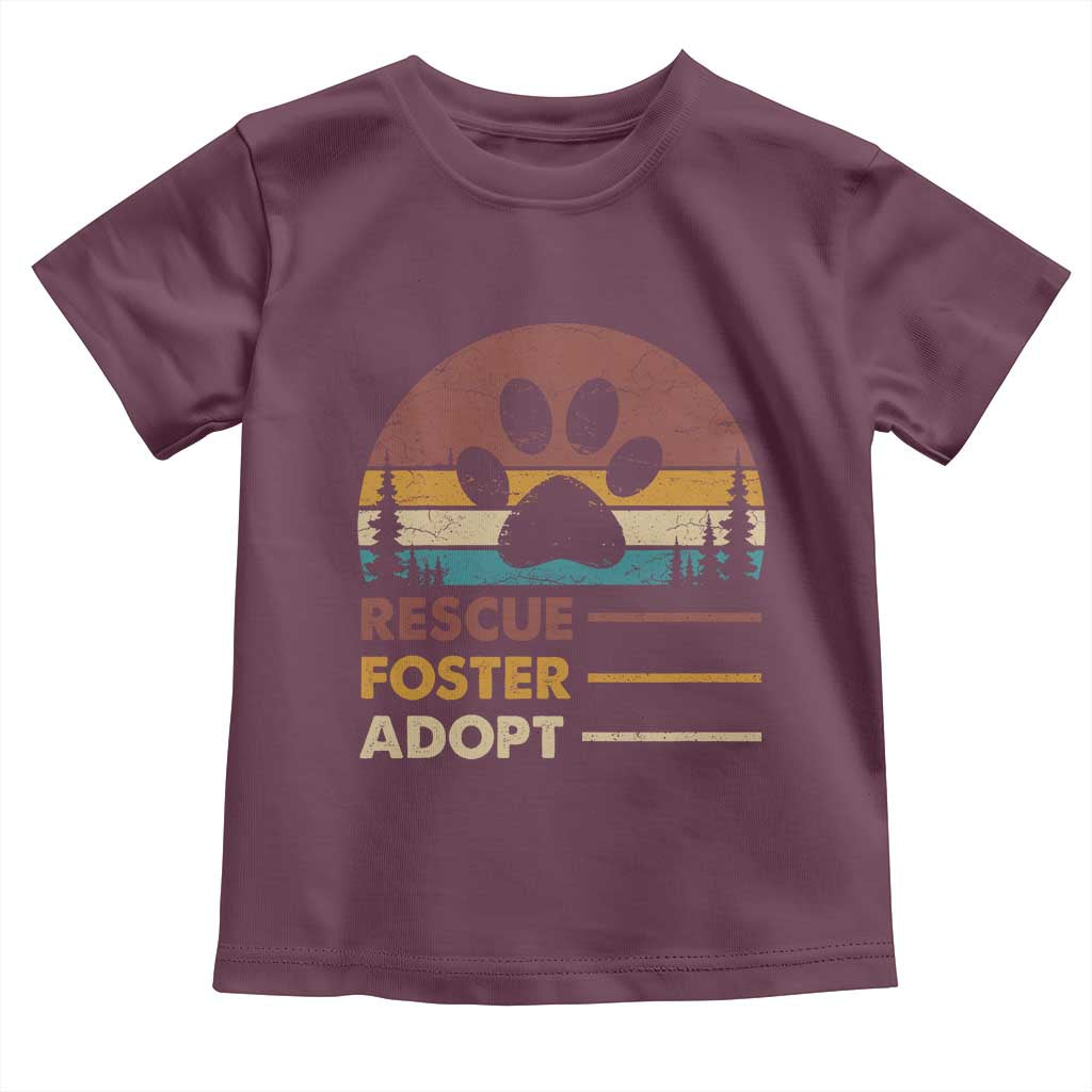 Rescue Dog Toddler T Shirt Retro Adopt Rescue Foster Animal Shelter Volunteer TS10 Maroon Print Your Wear