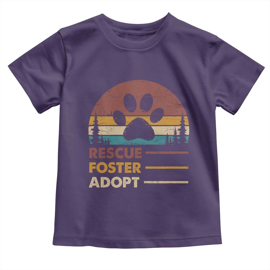 Rescue Dog Toddler T Shirt Retro Adopt Rescue Foster Animal Shelter Volunteer TS10 Purple Print Your Wear