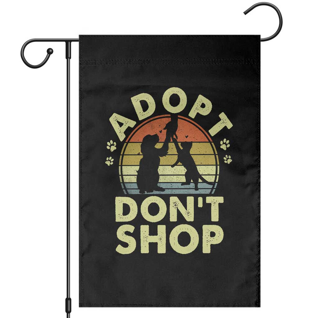 Adopt Dont Shop Garden Flag Vintage Retro Cat Dog Rescue Animal Lovers Shelter Volunteer TS10 Black Print Your Wear