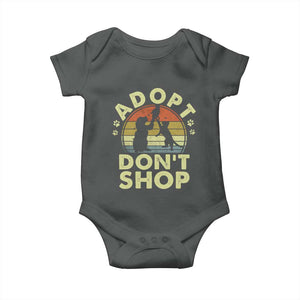 Adopt Dont Shop Baby Onesie Vintage Retro Cat Dog Rescue Animal Lovers Shelter Volunteer TS10 Dark Heather Print Your Wear