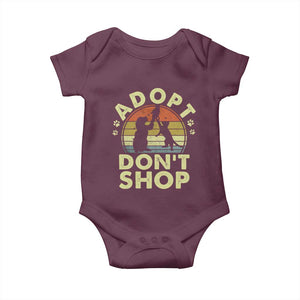 Adopt Dont Shop Baby Onesie Vintage Retro Cat Dog Rescue Animal Lovers Shelter Volunteer TS10 Maroon Print Your Wear
