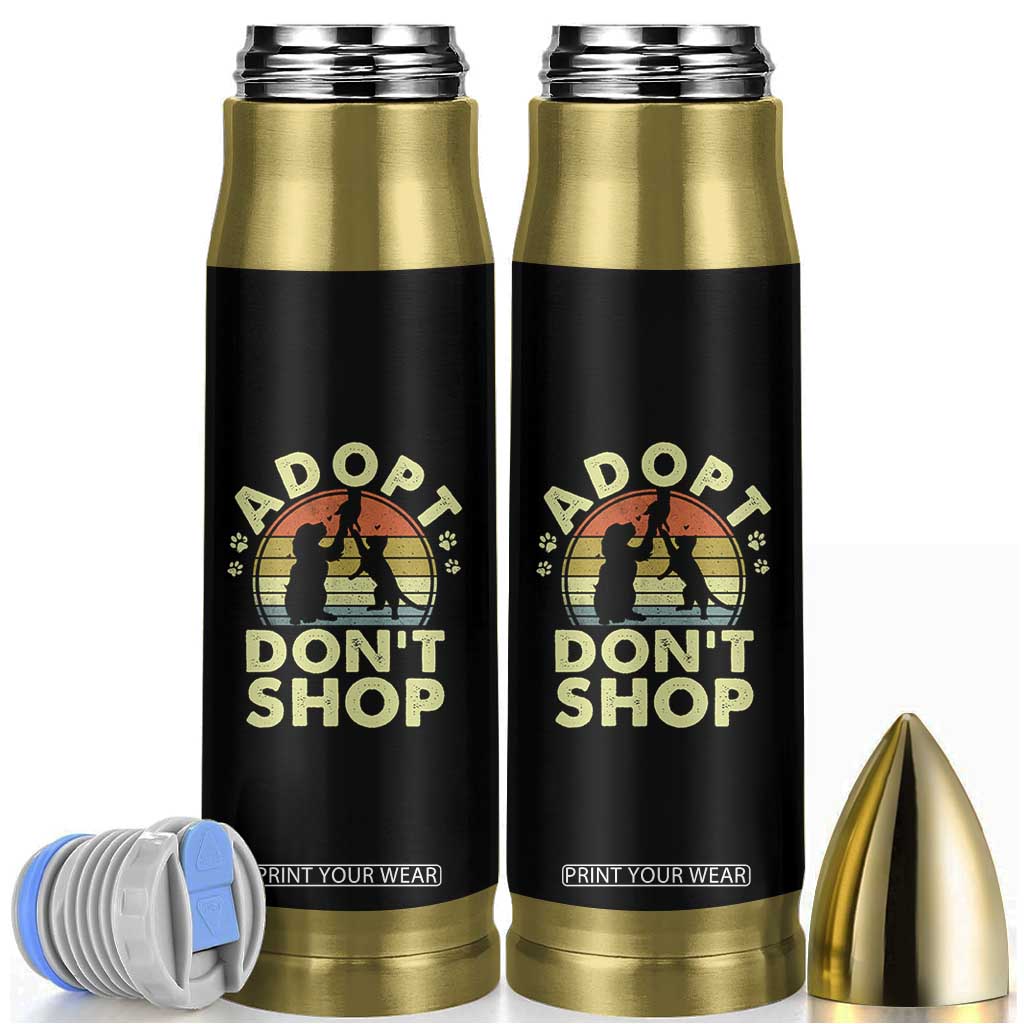 Adopt Dont Shop Bullet Tumbler Vintage Retro Cat Dog Rescue Animal Lovers Shelter Volunteer TS10 Black Print Your Wear