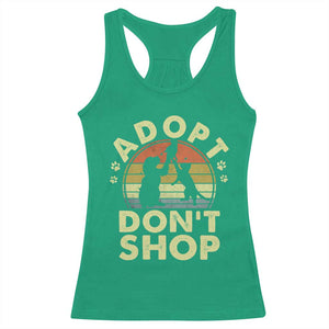 Adopt Dont Shop Racerback Tank Top Vintage Retro Cat Dog Rescue Animal Lovers Shelter Volunteer TS10 Irish Green Print Your Wear