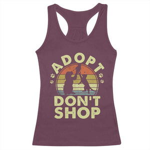 Adopt Dont Shop Racerback Tank Top Vintage Retro Cat Dog Rescue Animal Lovers Shelter Volunteer TS10 Maroon Print Your Wear