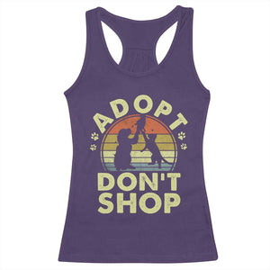 Adopt Dont Shop Racerback Tank Top Vintage Retro Cat Dog Rescue Animal Lovers Shelter Volunteer TS10 Purple Print Your Wear