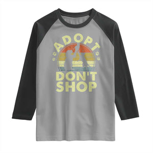 Adopt Dont Shop Raglan Shirt Vintage Retro Cat Dog Rescue Animal Lovers Shelter Volunteer TS10 Sport Gray Black Print Your Wear
