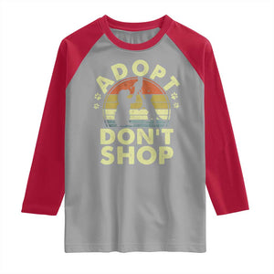 Adopt Dont Shop Raglan Shirt Vintage Retro Cat Dog Rescue Animal Lovers Shelter Volunteer TS10 Sport Gray Red Print Your Wear