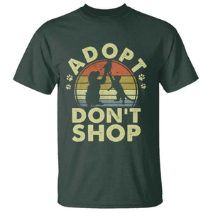 Adopt Dont Shop T Shirt Vintage Retro Cat Dog Rescue Animal Lovers Shelter Volunteer TS10 Dark Forest Green Print Your Wear