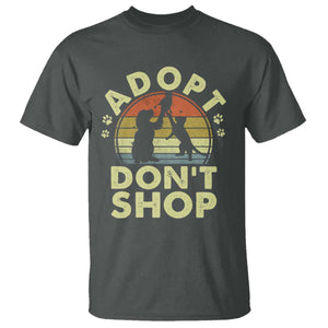 Adopt Dont Shop T Shirt Vintage Retro Cat Dog Rescue Animal Lovers Shelter Volunteer TS10 Dark Heather Print Your Wear