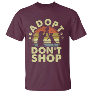 Adopt Dont Shop T Shirt Vintage Retro Cat Dog Rescue Animal Lovers Shelter Volunteer TS10 Maroon Print Your Wear