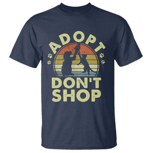 Adopt Dont Shop T Shirt Vintage Retro Cat Dog Rescue Animal Lovers Shelter Volunteer TS10 Navy Print Your Wear