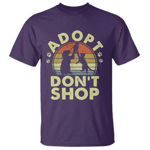 Adopt Dont Shop T Shirt Vintage Retro Cat Dog Rescue Animal Lovers Shelter Volunteer TS10 Purple Print Your Wear