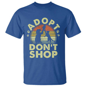 Adopt Dont Shop T Shirt Vintage Retro Cat Dog Rescue Animal Lovers Shelter Volunteer TS10 Royal Blue Print Your Wear