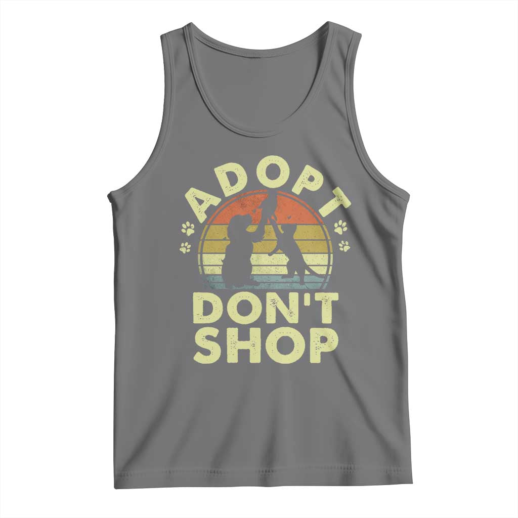 Adopt Dont Shop Tank Top Vintage Retro Cat Dog Rescue Animal Lovers Shelter Volunteer TS10 Black Heather Print Your Wear