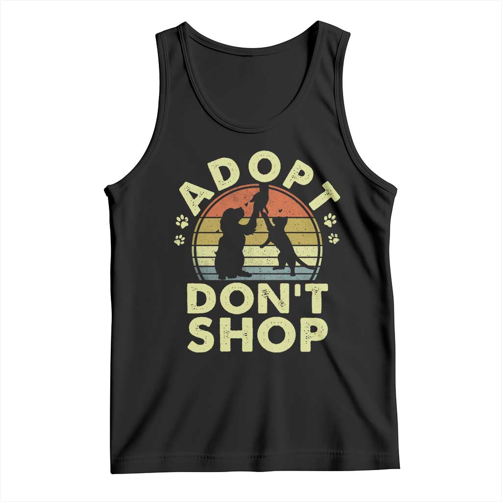 Adopt Dont Shop Tank Top Vintage Retro Cat Dog Rescue Animal Lovers Shelter Volunteer TS10 Black Print Your Wear