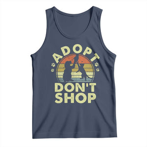 Adopt Dont Shop Tank Top Vintage Retro Cat Dog Rescue Animal Lovers Shelter Volunteer TS10 Navy Print Your Wear