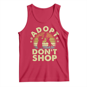 Adopt Dont Shop Tank Top Vintage Retro Cat Dog Rescue Animal Lovers Shelter Volunteer TS10 Red Print Your Wear
