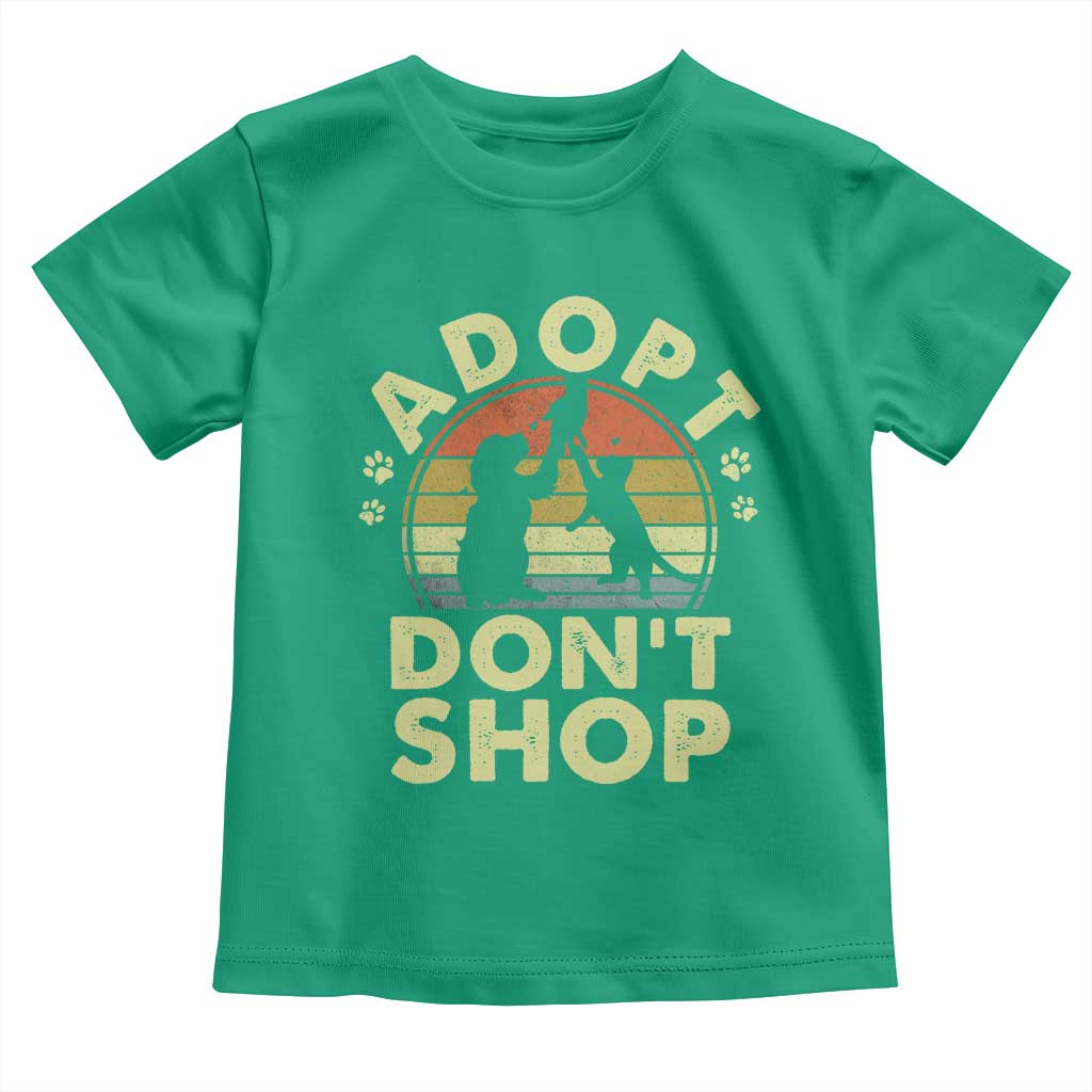 Adopt Dont Shop Toddler T Shirt Vintage Retro Cat Dog Rescue Animal Lovers Shelter Volunteer TS10 Irish Green Print Your Wear