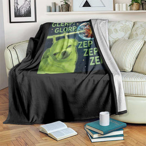 Funny Alien Dog Meme Throw Blanket Glorp Zep Sci-Fi Humor Chihuahua TS10 Print Your Wear