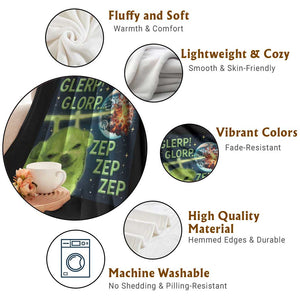 Funny Alien Dog Meme Throw Blanket Glorp Zep Sci-Fi Humor Chihuahua TS10 Print Your Wear