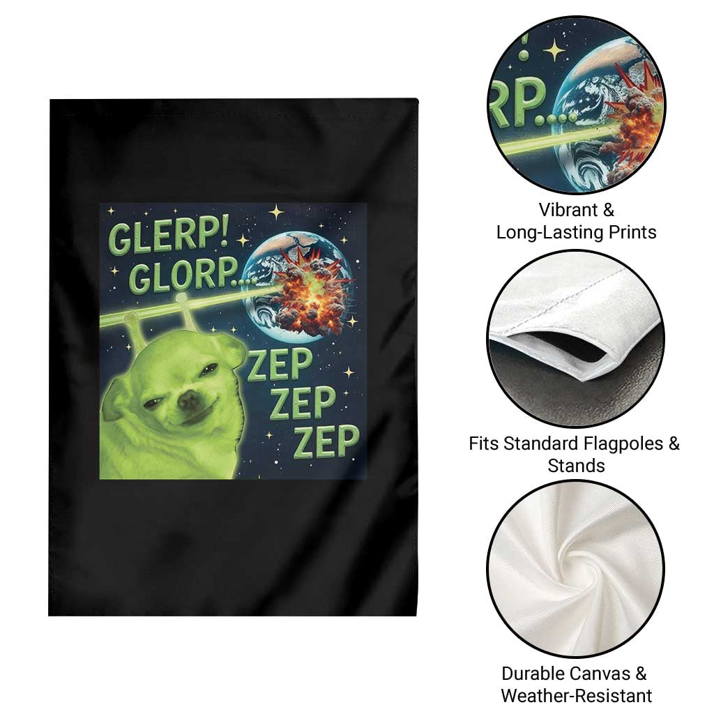 Funny Alien Dog Meme Garden Flag Glorp Zep Sci-Fi Humor Chihuahua TS10 Print Your Wear