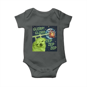 Funny Alien Dog Meme Baby Onesie Glorp Zep Sci-Fi Humor Chihuahua TS10 Dark Heather Print Your Wear