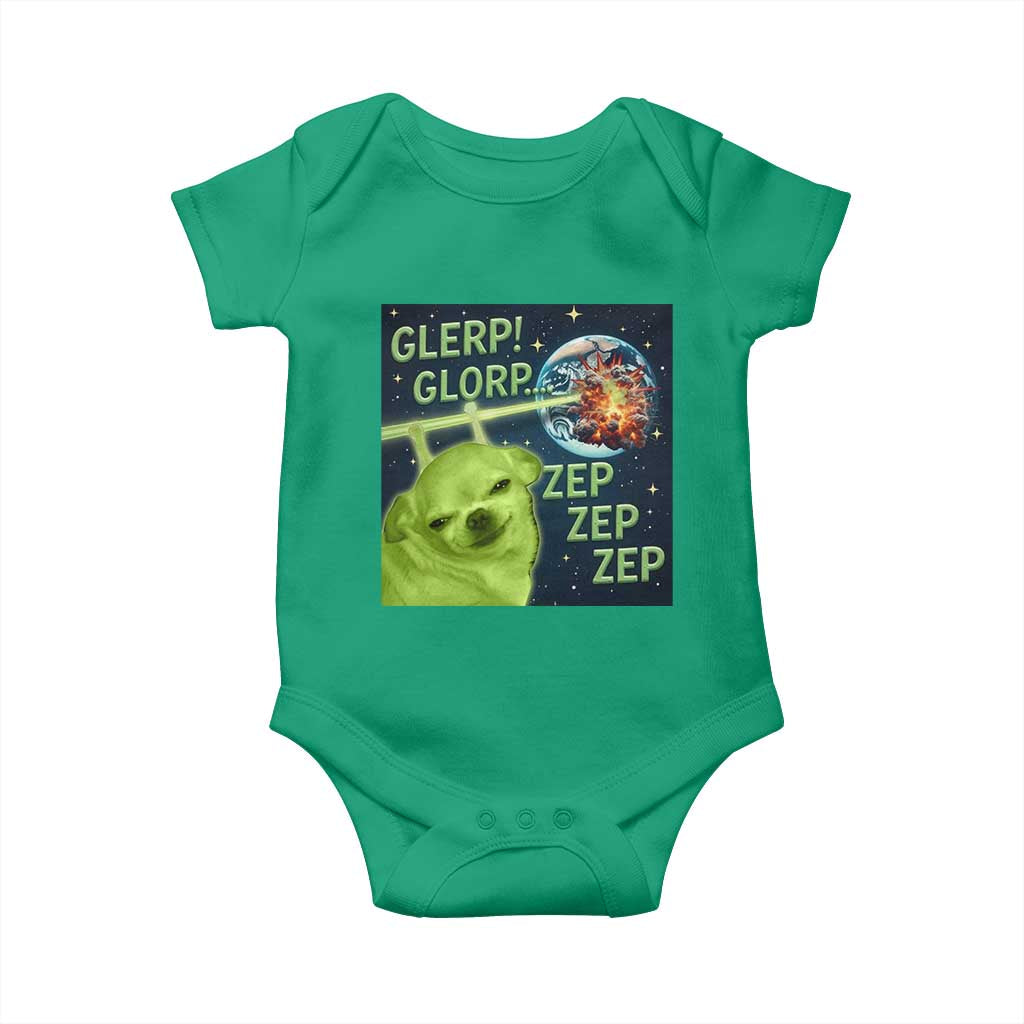 Funny Alien Dog Meme Baby Onesie Glorp Zep Sci-Fi Humor Chihuahua TS10 Irish Green Print Your Wear