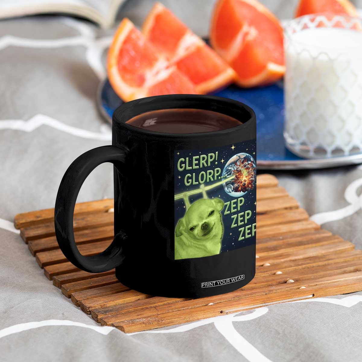 Funny Alien Dog Meme Coffee Mug Glorp Zep Sci-Fi Humor Chihuahua TS10 Print Your Wear