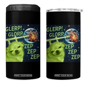 Funny Alien Dog Meme 4 in 1 Can Cooler Tumbler Glorp Zep Sci-Fi Humor Chihuahua TS10 One Size: 16 oz Black Print Your Wear