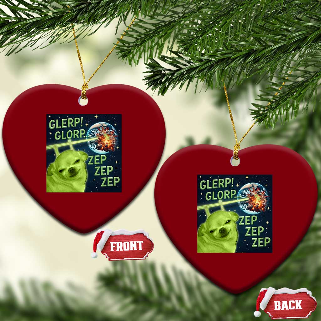 Funny Alien Dog Meme Ceramic Ornament Glorp Zep Sci-Fi Humor Chihuahua TS10 Print Your Wear